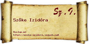 Szőke Izidóra névjegykártya
